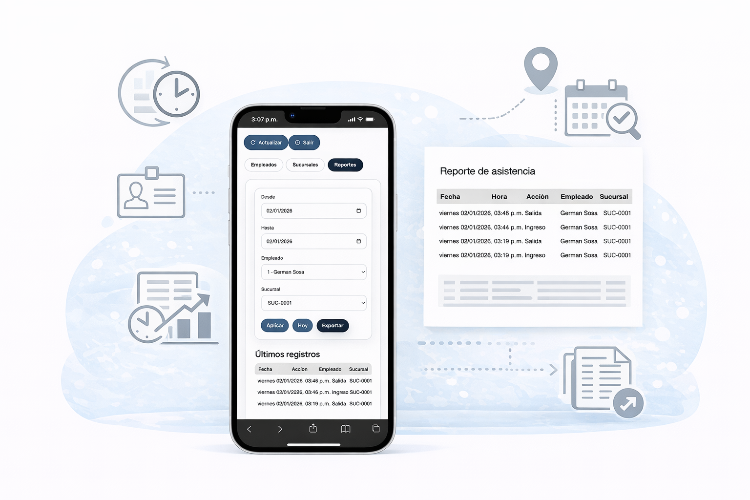 Imagen de calendario con registros