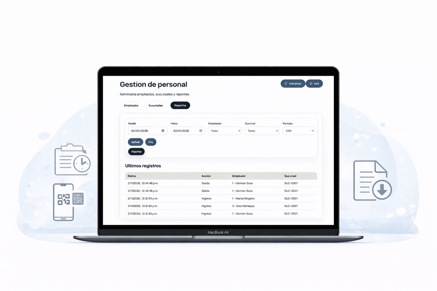Imagen de oficina con un QR visible